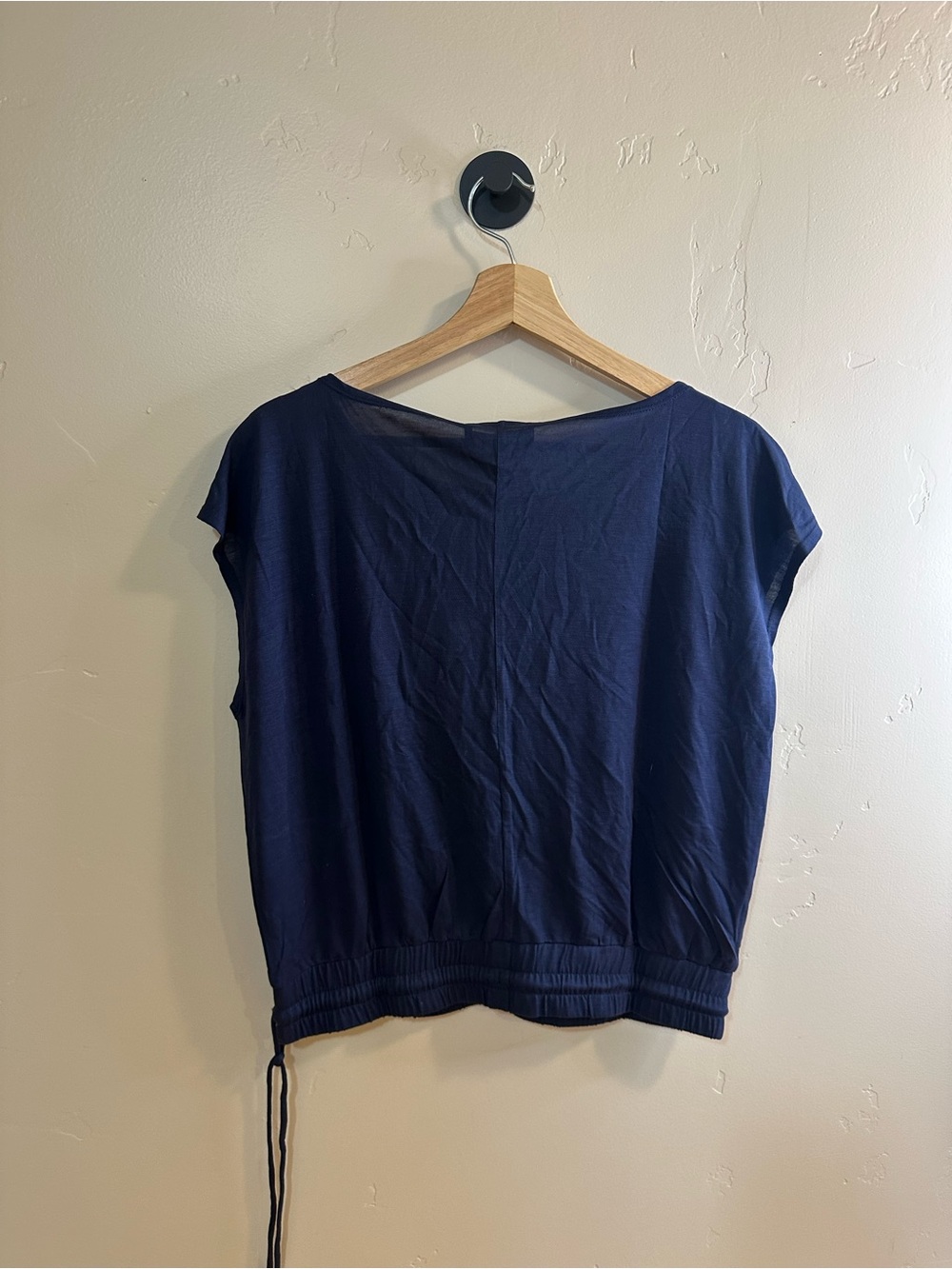 GSTQ Drawstring Crop Top in Midnight Blue Large NWT - Picture 8 of 8